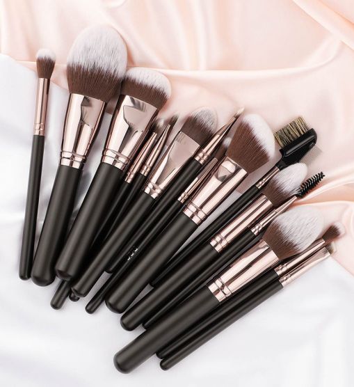 15pcs Black Makeup Brush Set