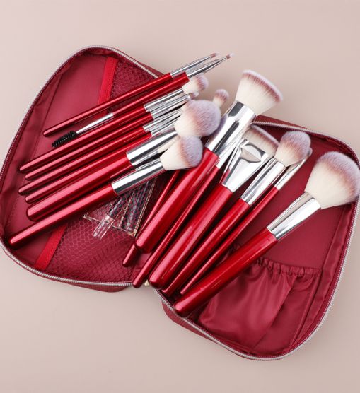 15pcs Red Wine Series Makeup Brush Set