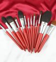 14pcs Natural Hair Makeup Brush Set