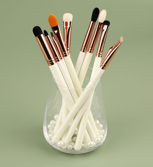 10pcs White Eye Makeup Brush Set