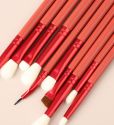 10pcs Red Eye Makeup Brush Set